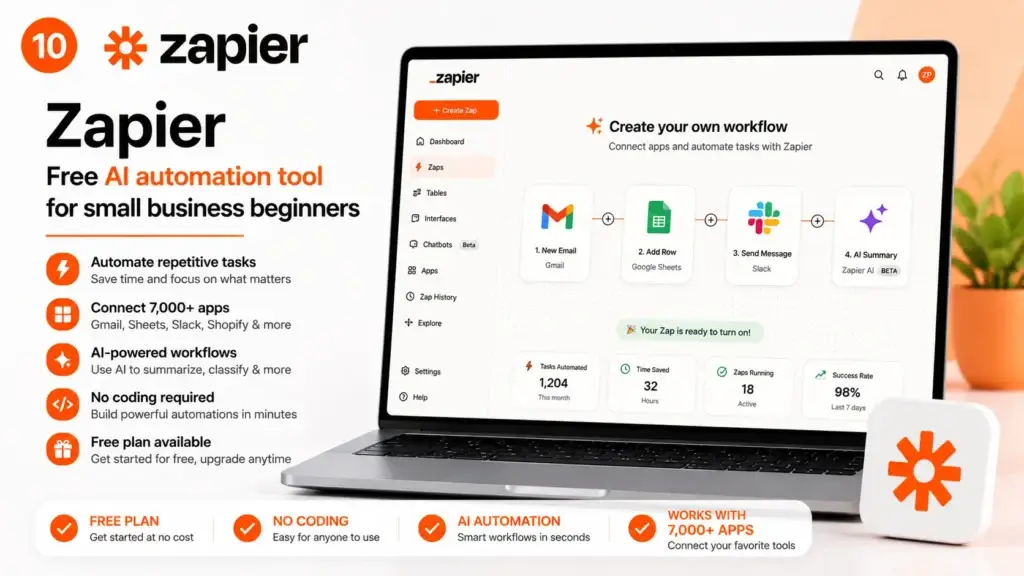 Zapier free AI automation tool for small business beginners