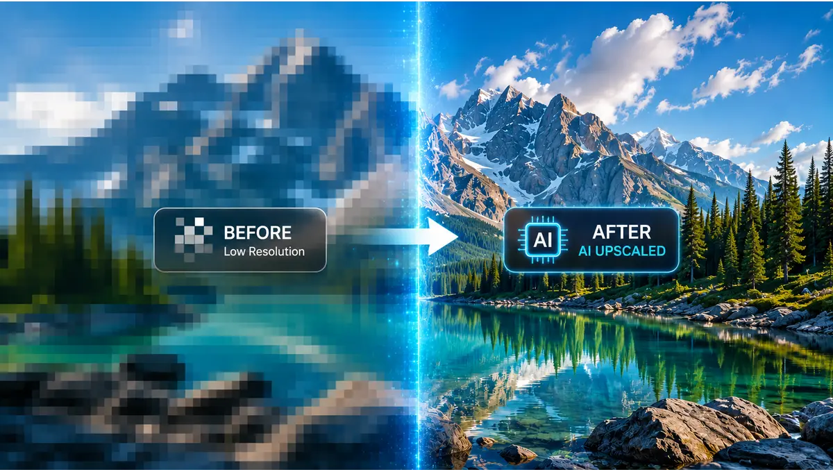 How to upscale images with AI free — before and after comparison