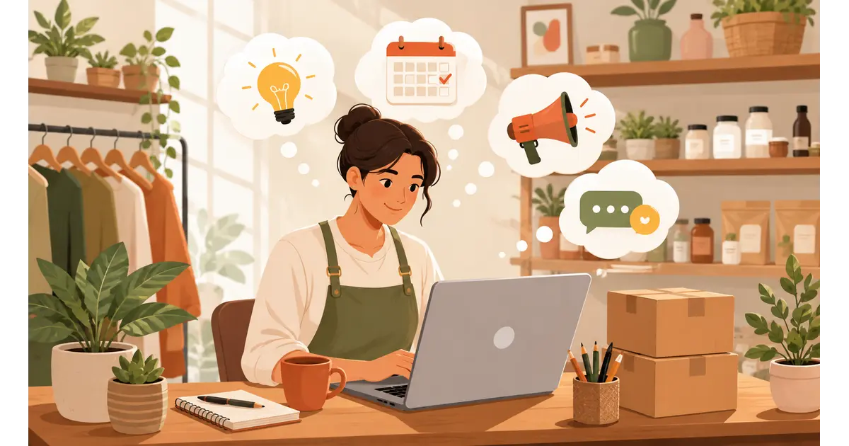 ChatGPT prompts for Small business owner using on a laptop to plan marketing and sales tasks
