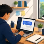 Student using an AI chatbot to study and complete homework ethically. how to use chatgpt for homework ethically
